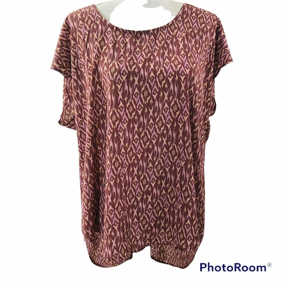 Torrid Ikat Print Open Back Top Plus 0X Strappy
